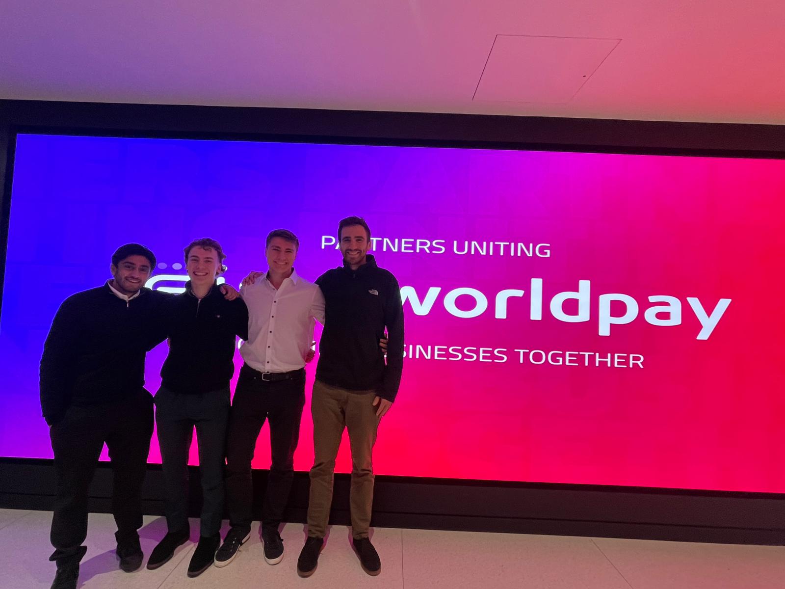 Angelo on his first day at Worldpay in London